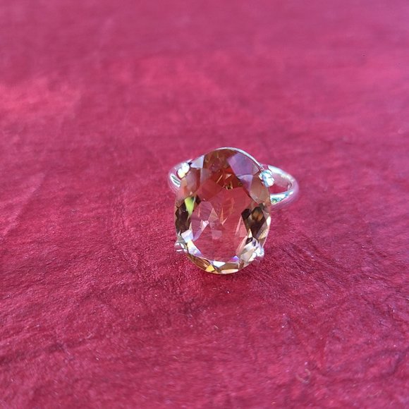 Morganite Ring Sterling Silver Size 7 - Picture 3 of 9